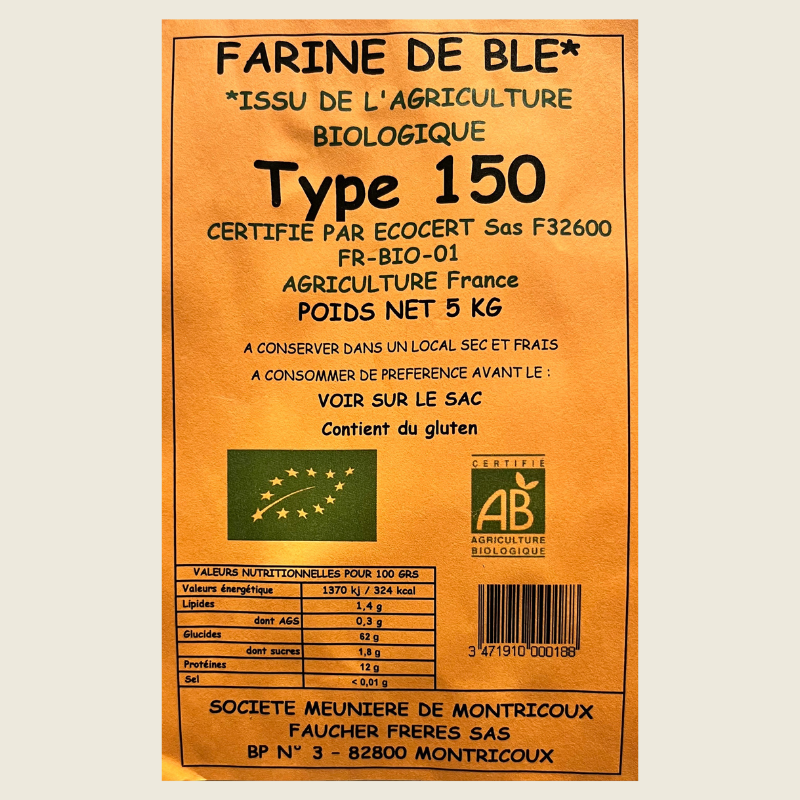 Farine de blé T150 BIO - 5kg