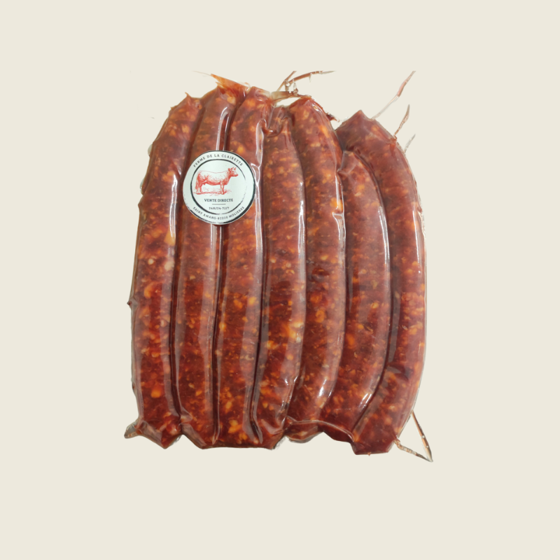 Merguez de bœuf x7 - Entre 660g et 700g