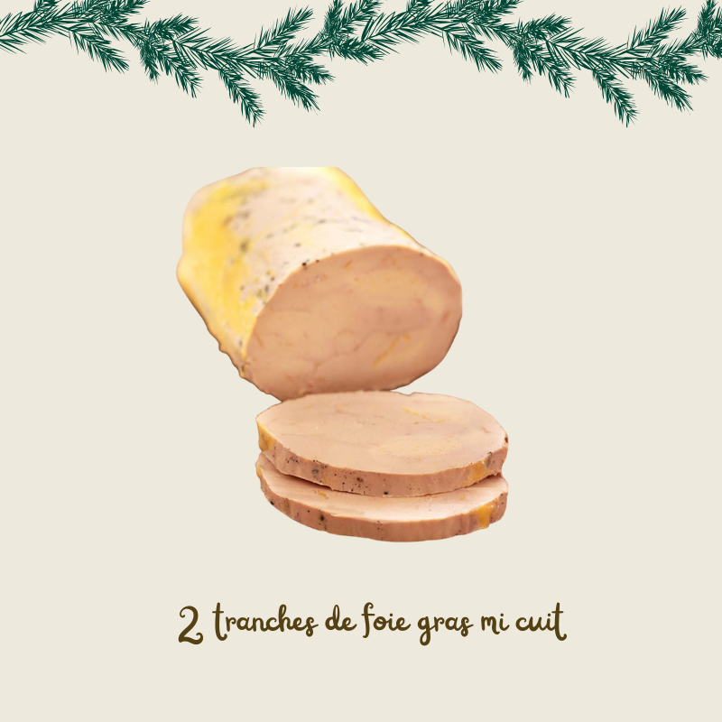 Foie gras mi cuit - 2 tranches - 100g