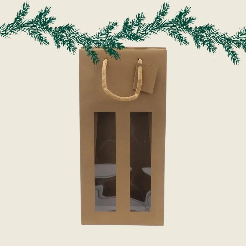 Pochette vide 2 bouteilles de vin