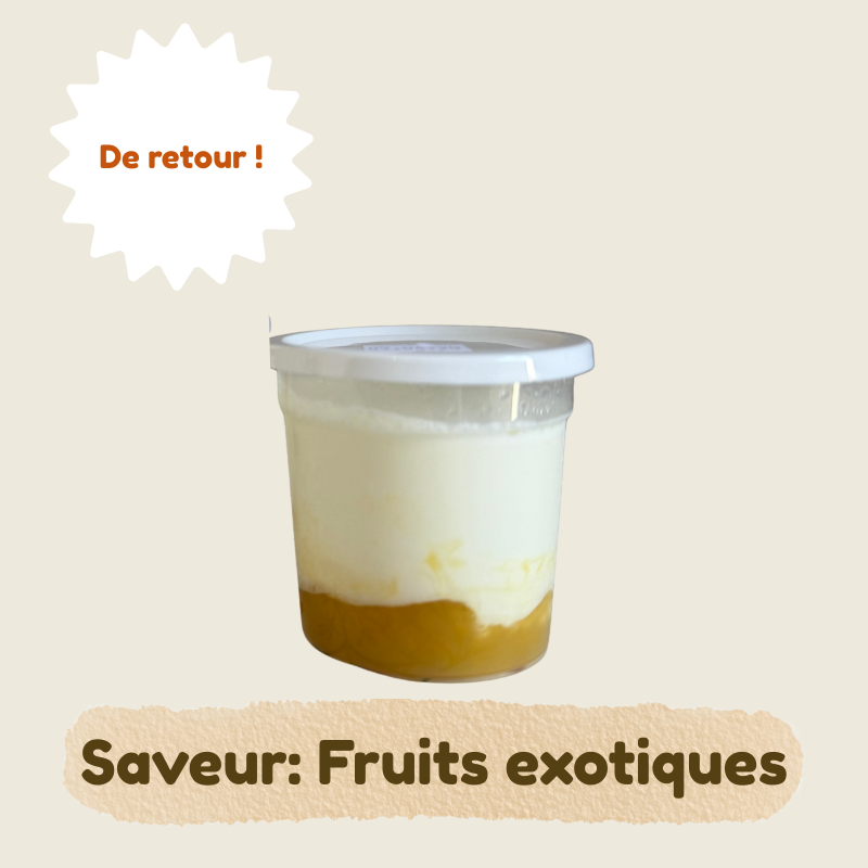 Yaourts de Brebis - Coulis fruits exotiques - DLC 07/10